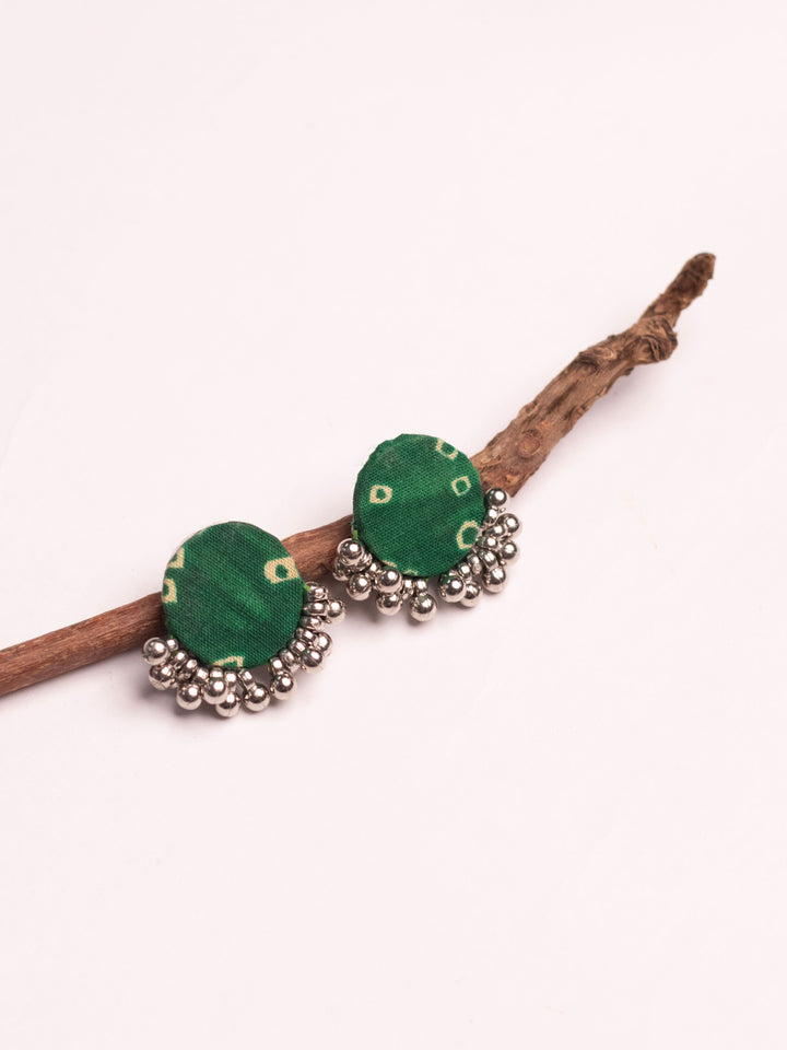 Green Fabric Earring