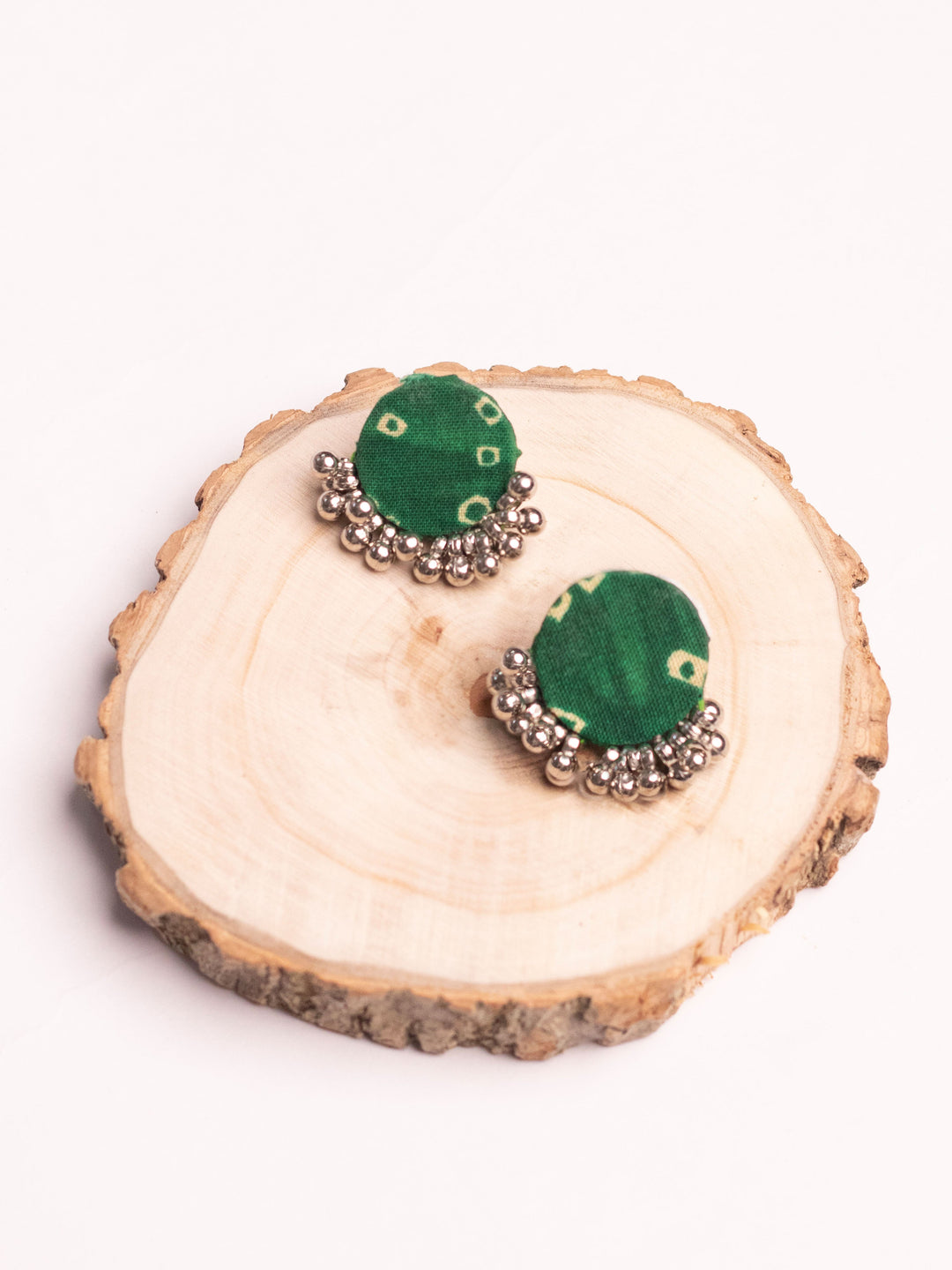 Green Fabric Earring