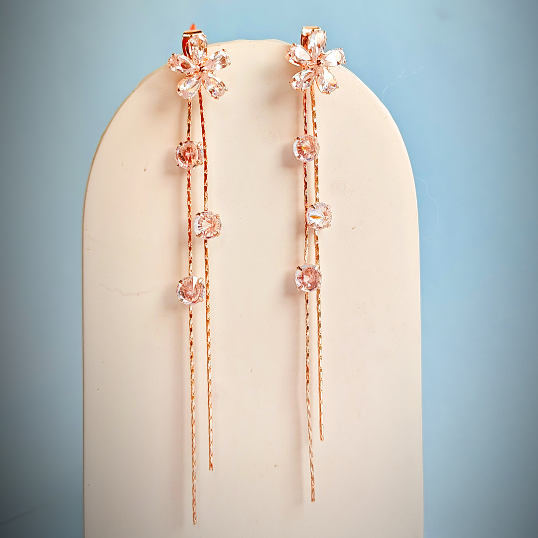 FLOWER TASSEL EARRING-Adorelane