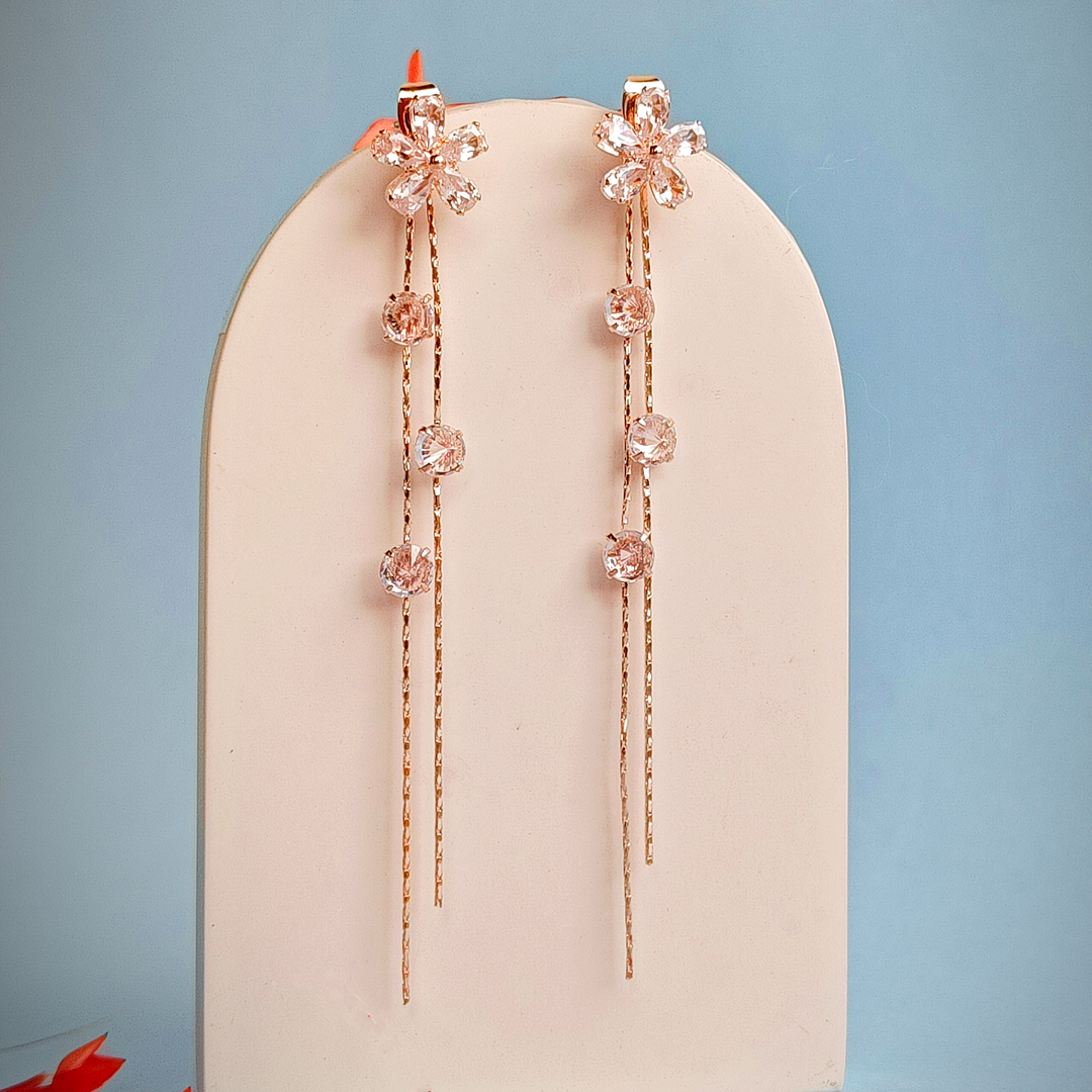 FLOWER TASSEL EARRING-Adorelane