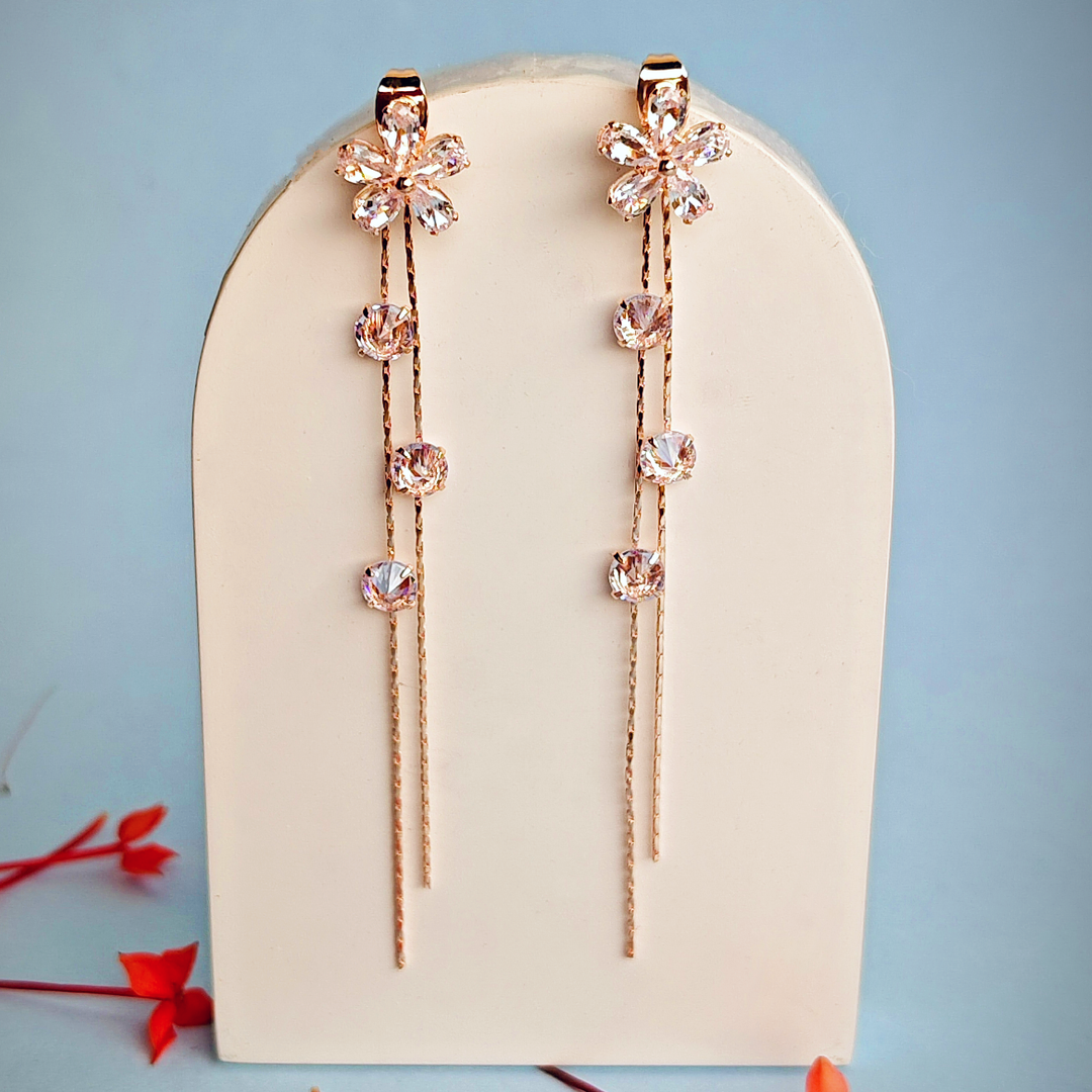 FLOWER TASSEL EARRING-Adorelane