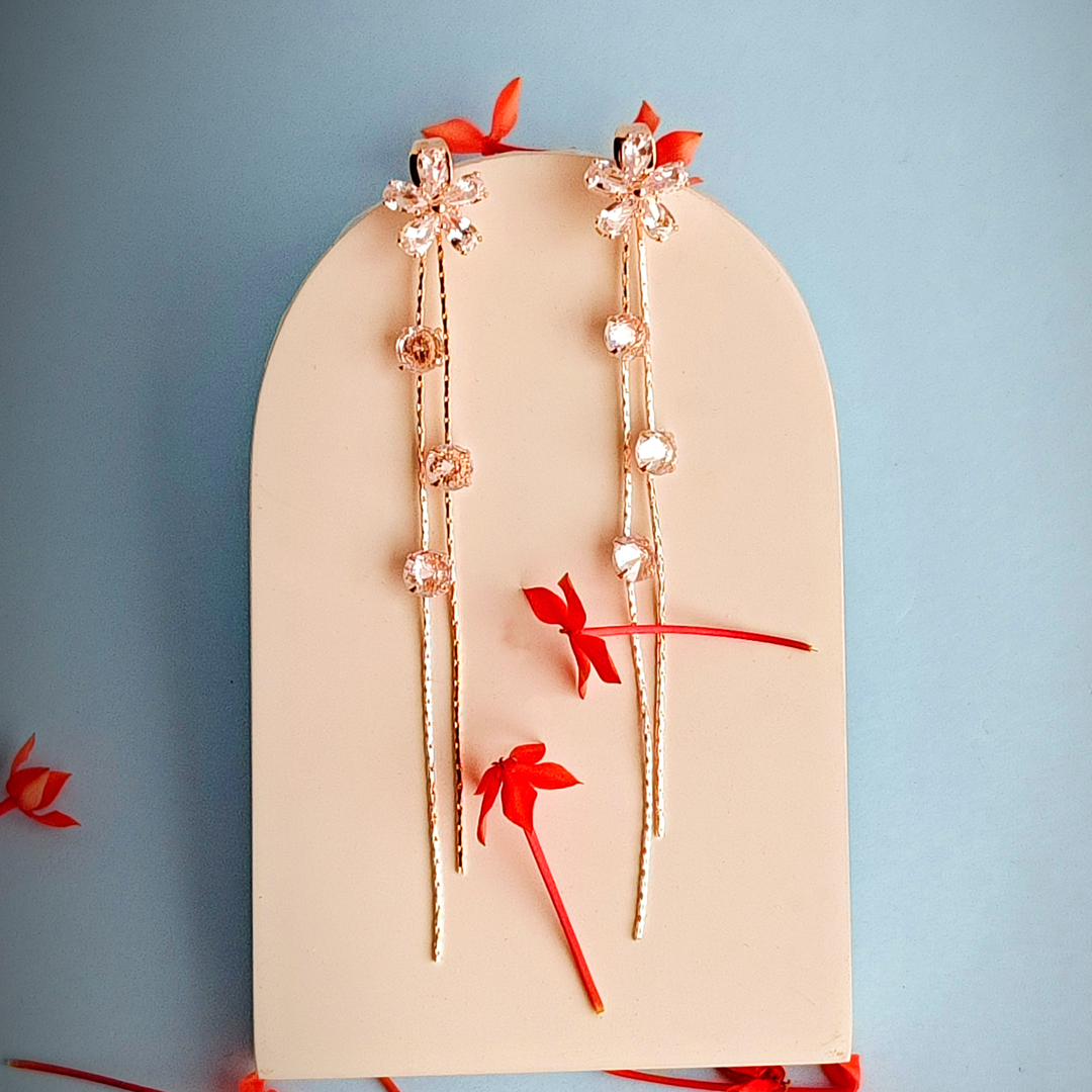 FLOWER TASSEL EARRING-Adorelane