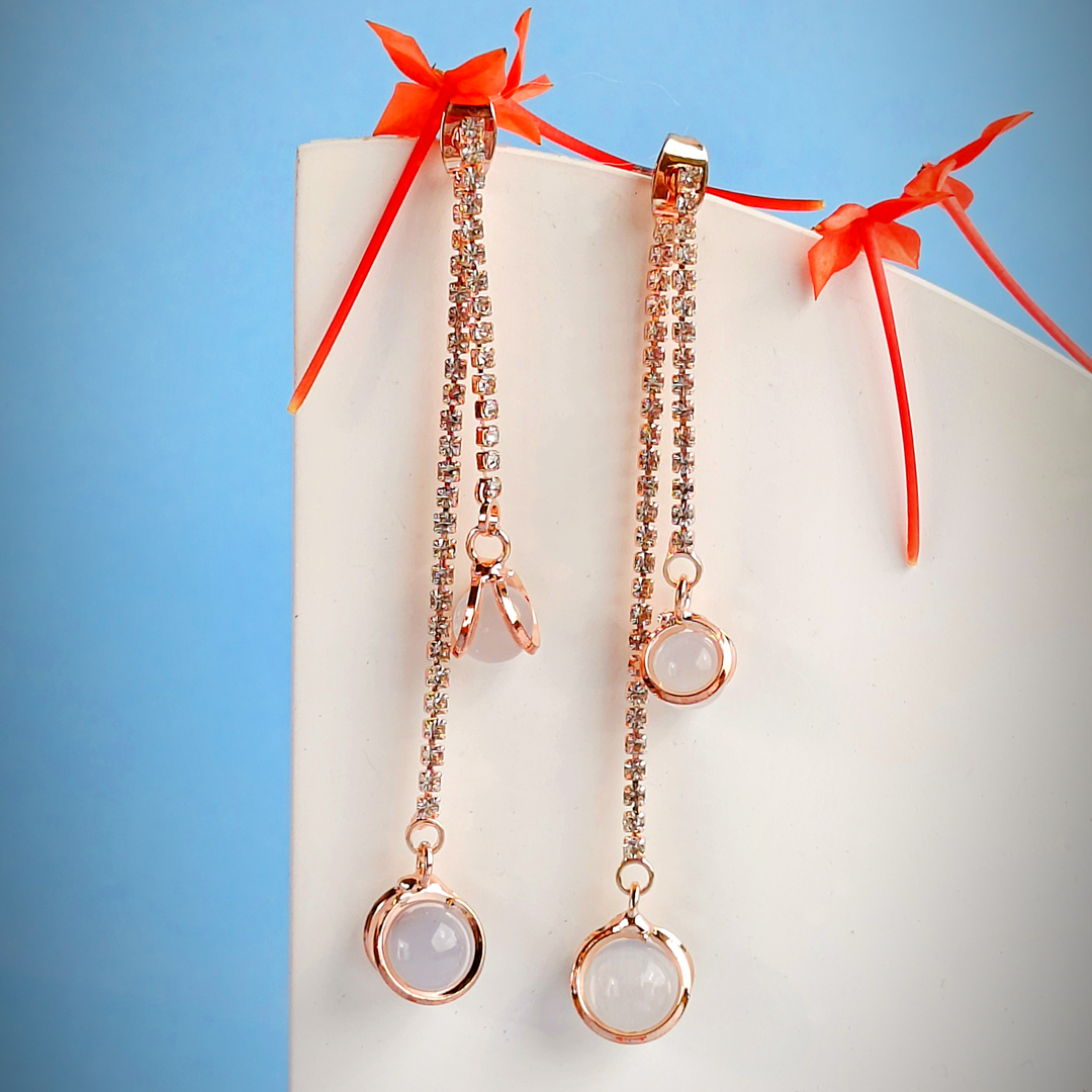 PEARL DROP TASSEL EARRINGS-Adorelane