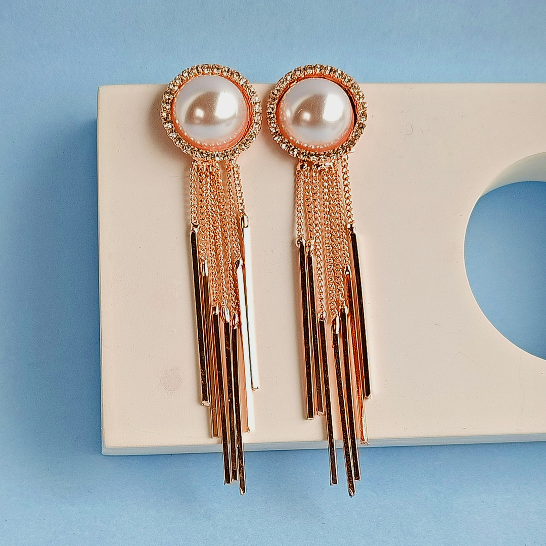 PEARL TASSEL EARRINGS-Adorelane